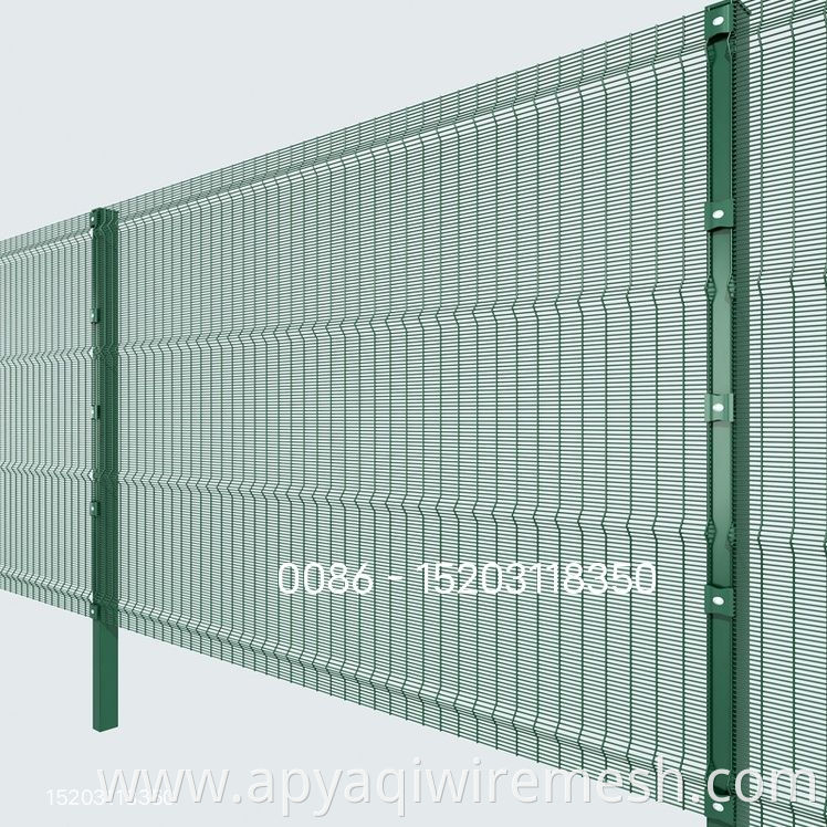 76.2mm*12.7mm anti-climb galvanized/pvc coated welded mesh fence used in army